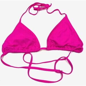 Eidon Dark‎ Pink Triangle Bikini Top XL Strappy Halter Removable Pads Swim Vacay